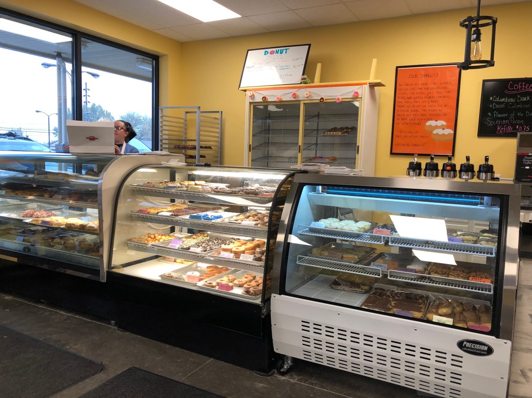 donut cases at doughdrop inn